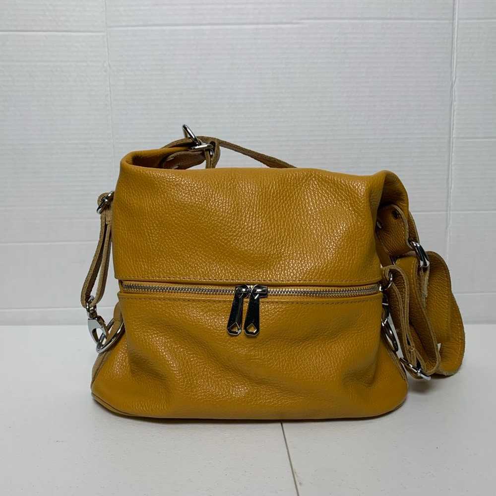 Mustard Syrena Leather Convertible Shoulder Bag/B… - image 1