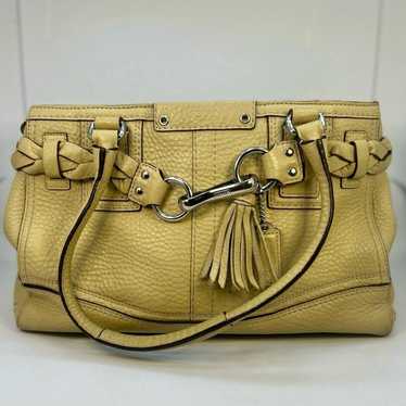 Coach VINTAGE Cream/Beige Leather Handbag Purse W… - image 1