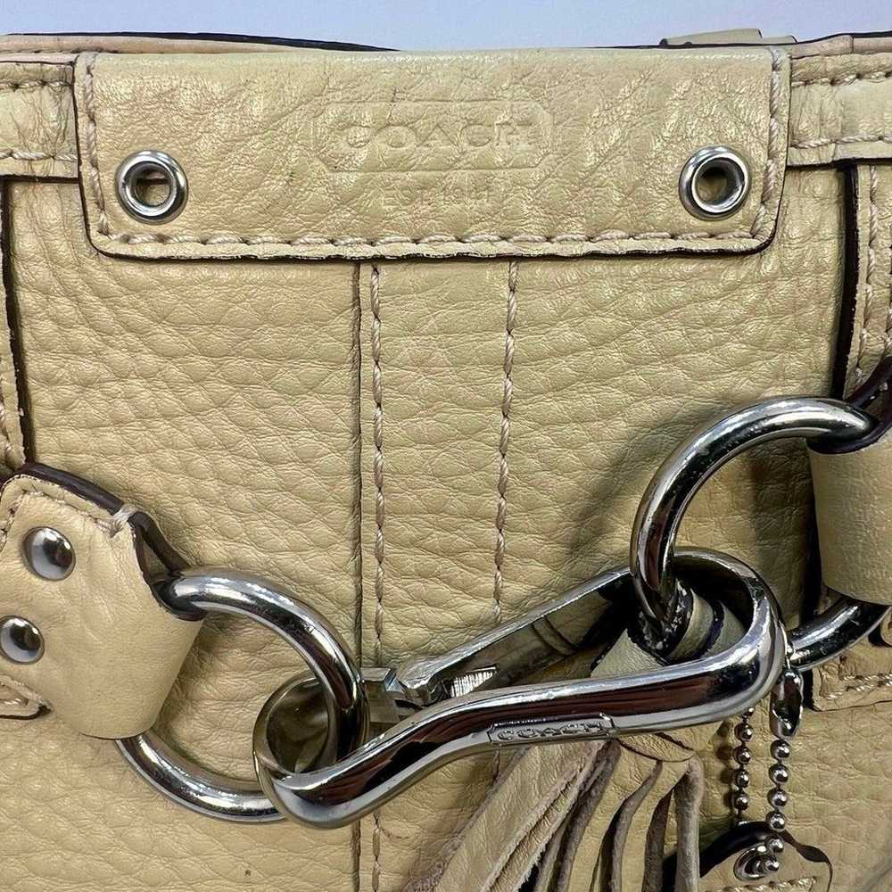 Coach VINTAGE Cream/Beige Leather Handbag Purse W… - image 7