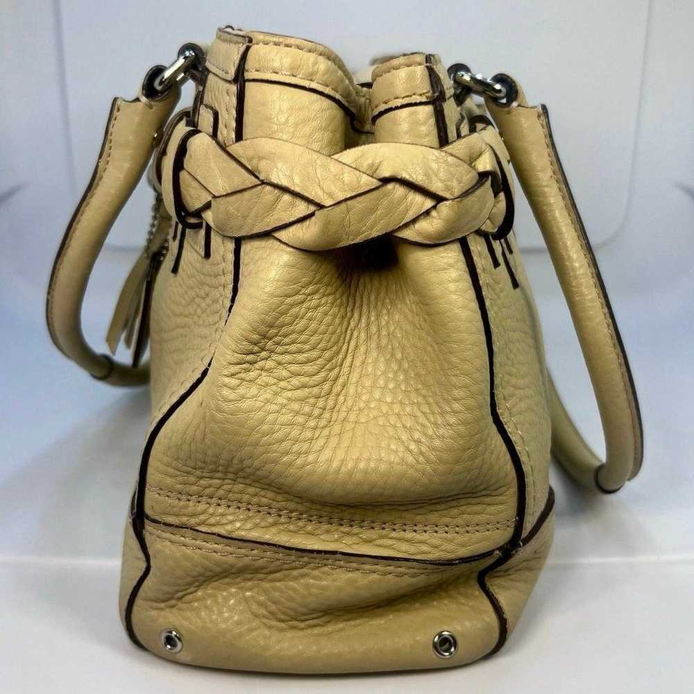 Coach VINTAGE Cream/Beige Leather Handbag Purse W… - image 9