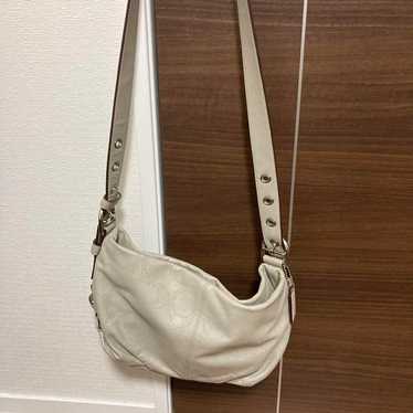 COACH Light Gray Leather Shoulder Bag