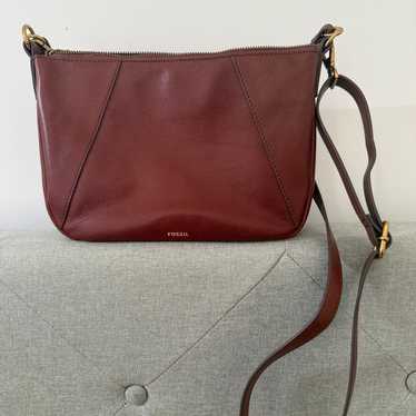 Fossil Brown Leather Crossbody Bag