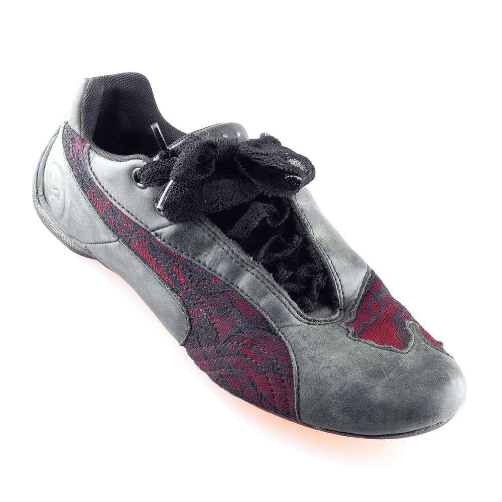 Puma × Vintage Vintage Puma Lace Gray/Red Sneaker… - image 1