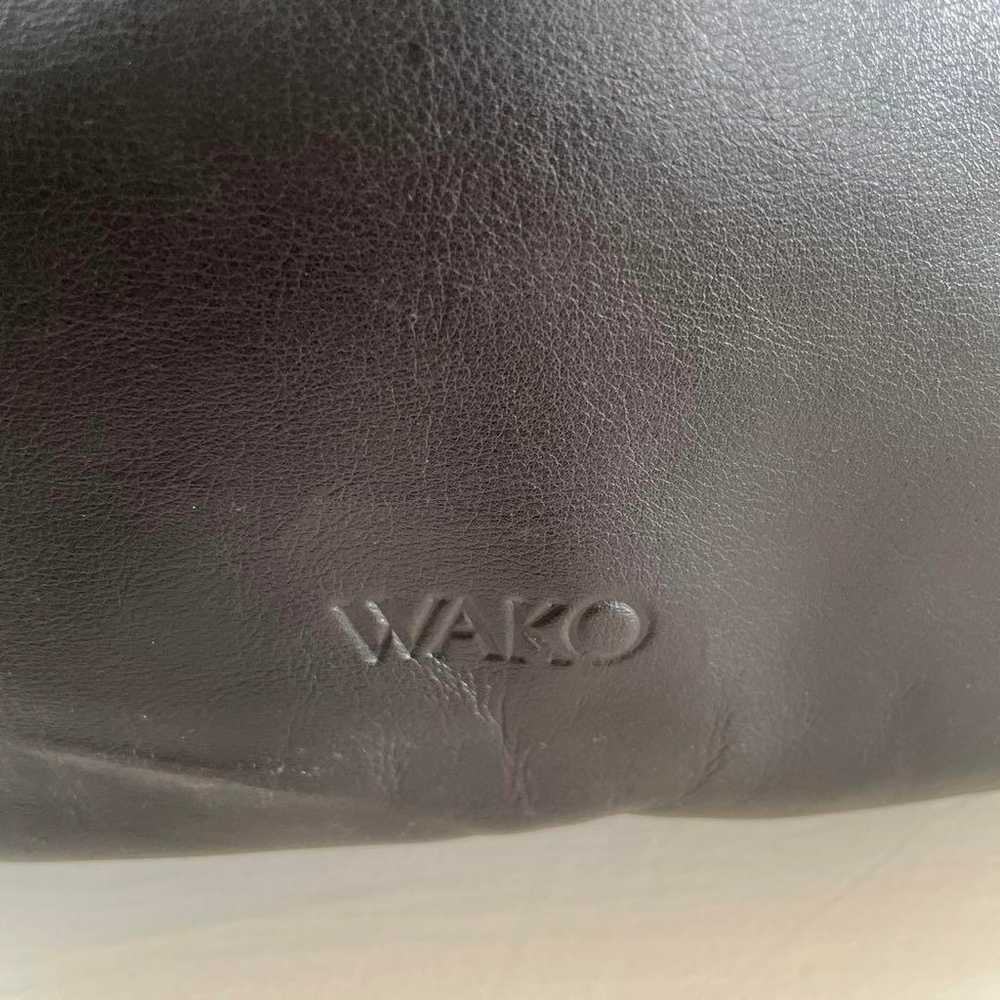 WAKO Black Leather Drawstring Bag - image 2