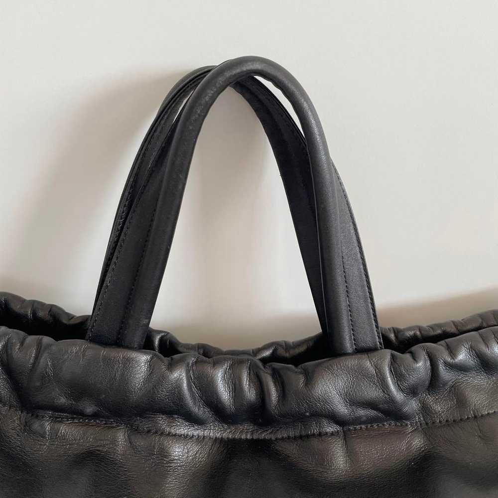 WAKO Black Leather Drawstring Bag - image 3