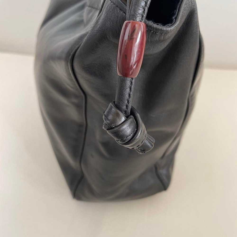 WAKO Black Leather Drawstring Bag - image 6