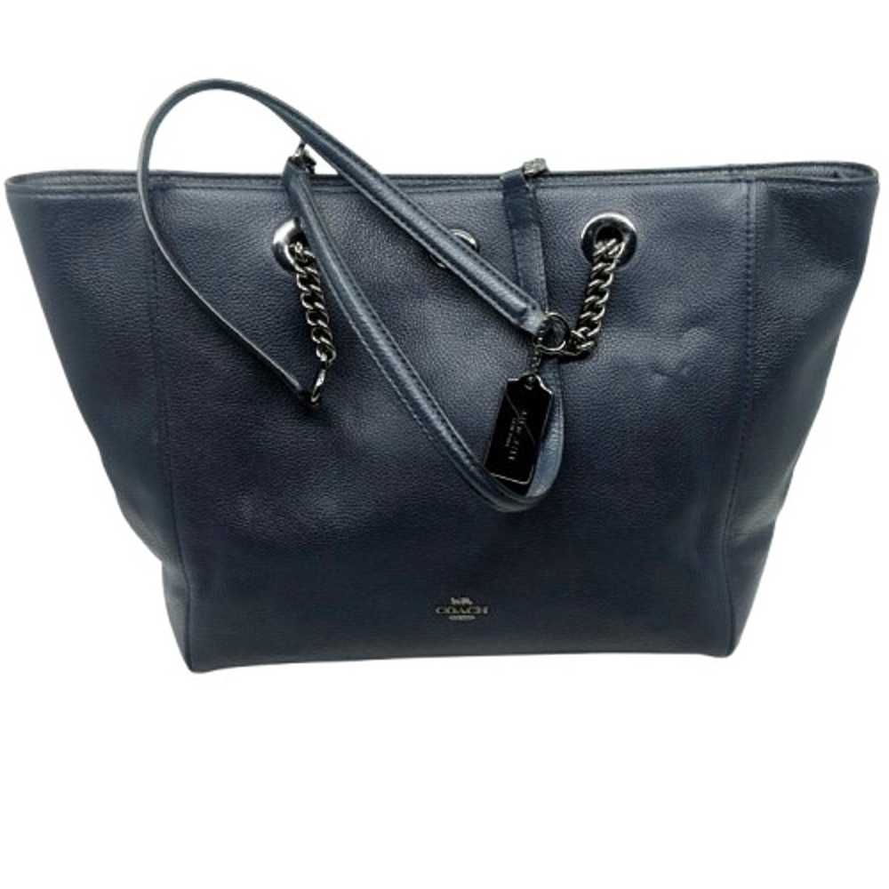 COACH~56830~Turnlock Chain Tote~POLISHED SOFT PEB… - image 3