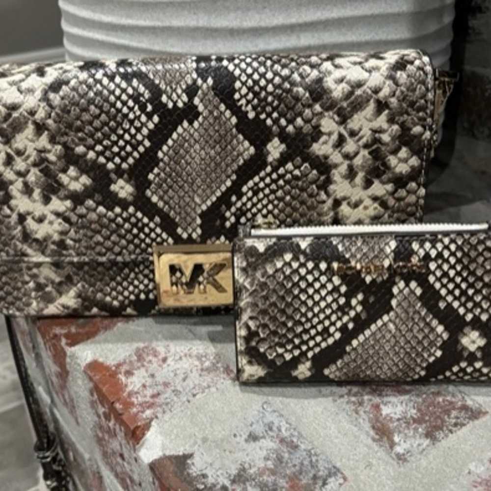 MK Python Snake Skin Leather Purse and Wallet Com… - image 2