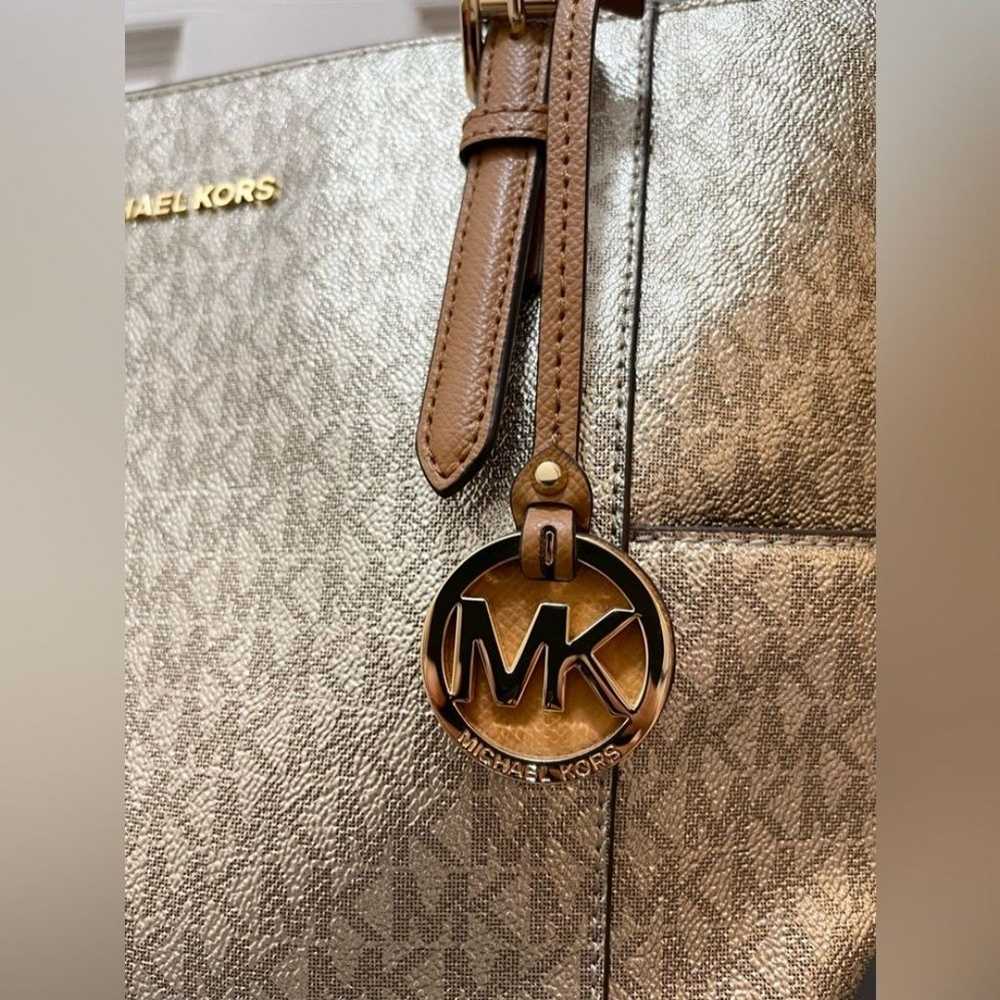 Michael Kors Tote Bag Champagne Gold Light Brown … - image 2