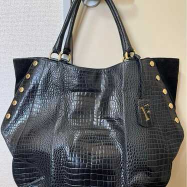 FURLA Crocodile Embossed Tote Bag