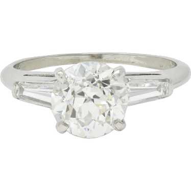 Mid-Century 1.81 CTW Old European Diamond Platinu… - image 1