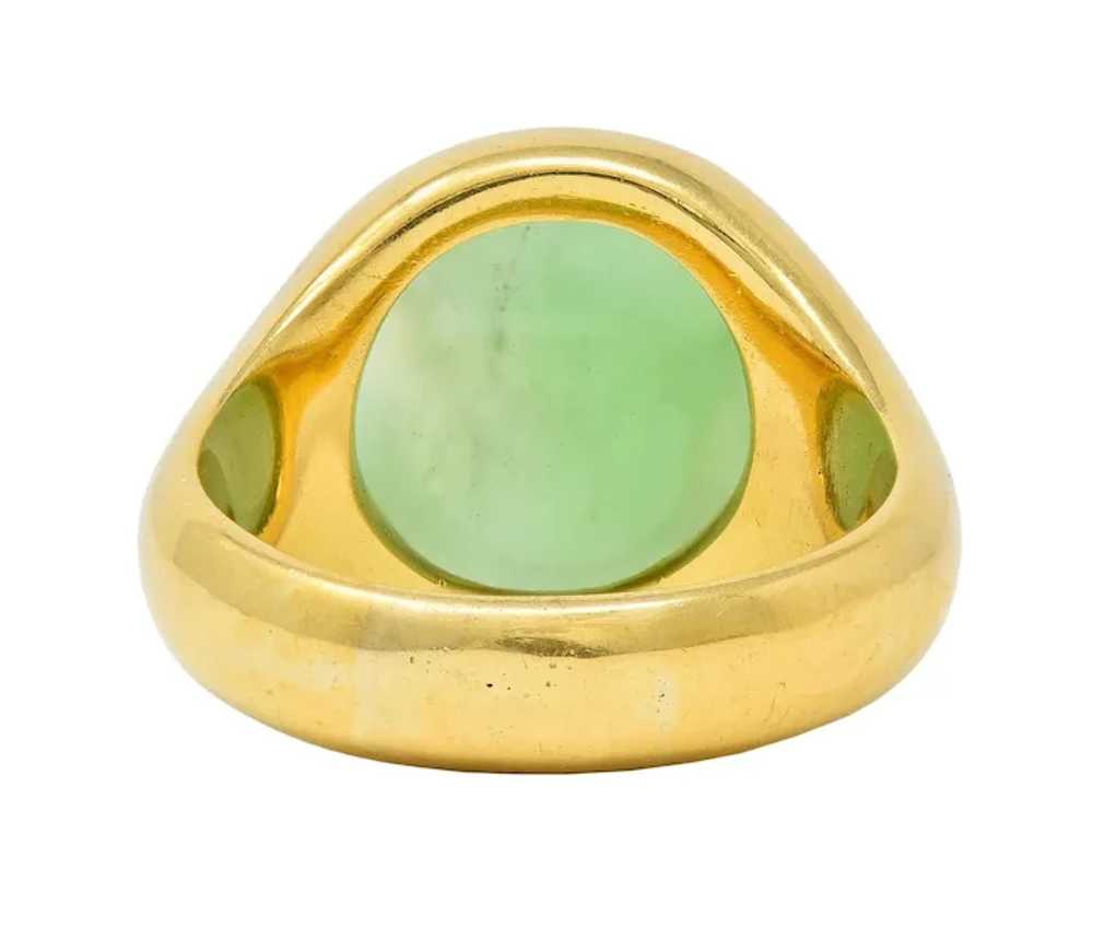 Victorian 1860 Green Chalcedony 18K Gold Antique … - image 5