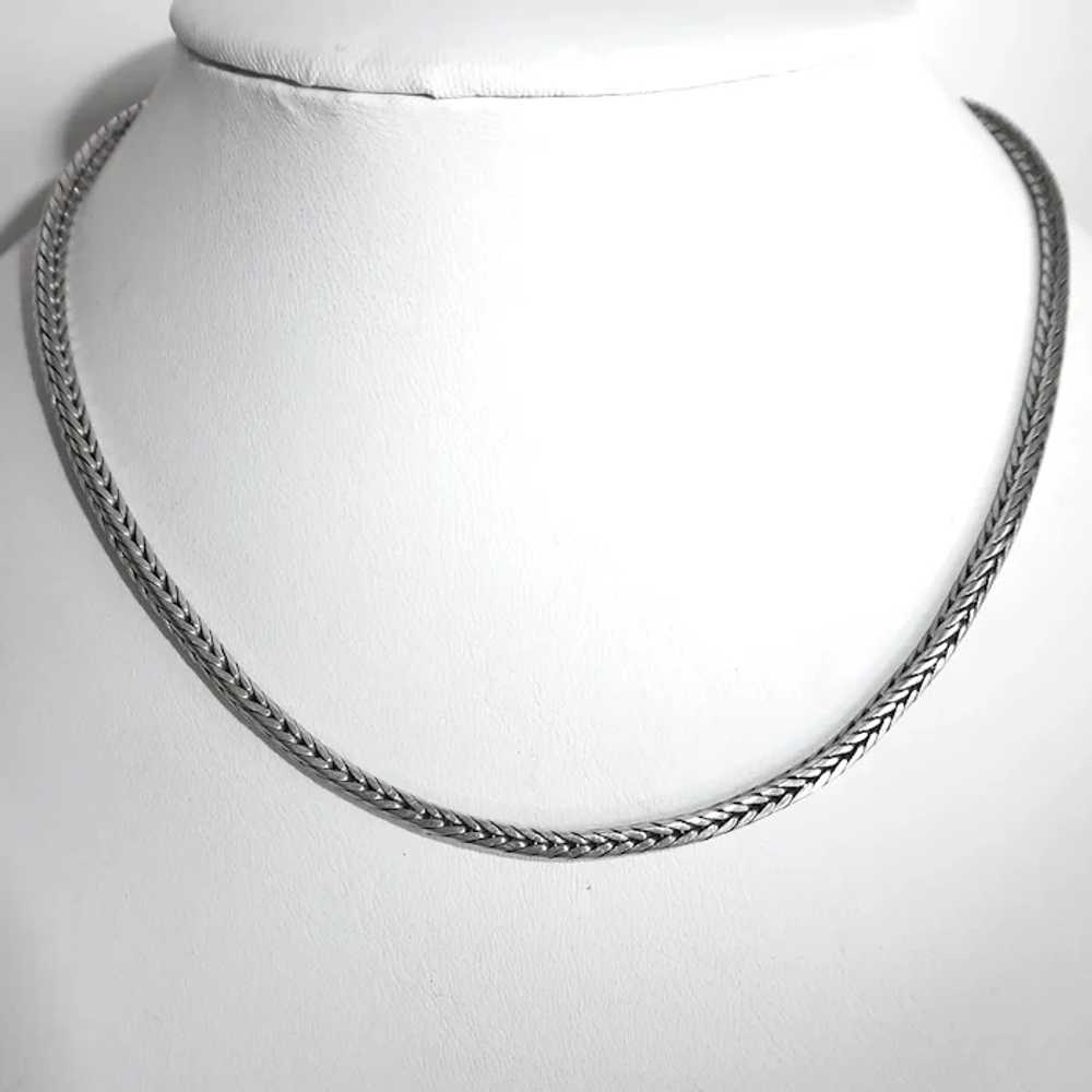 Handcrafted Sterling Woven Square Chain Ethnic Ne… - image 2