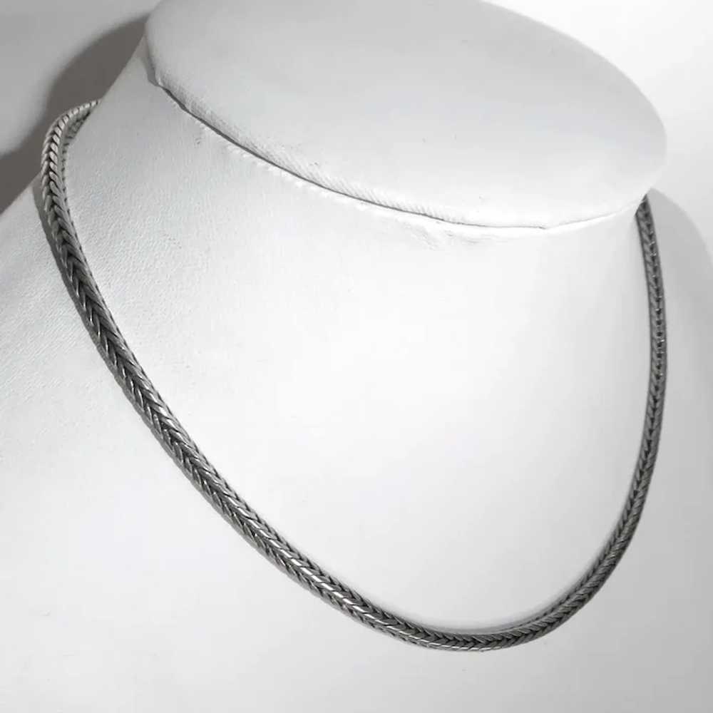 Handcrafted Sterling Woven Square Chain Ethnic Ne… - image 5