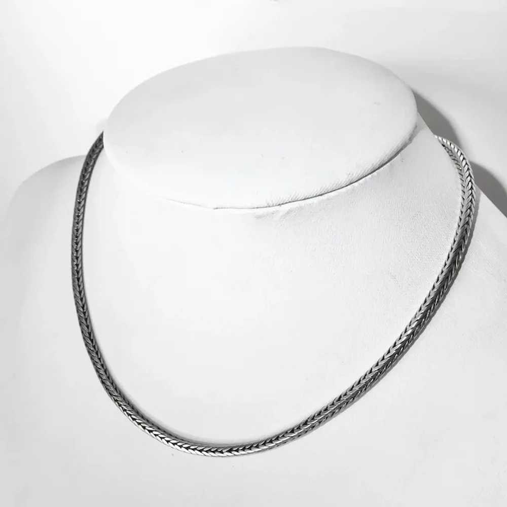 Handcrafted Sterling Woven Square Chain Ethnic Ne… - image 8