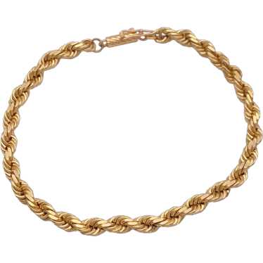 Solid Rope Bracelet 14K Gold 10.5 Grams 7 Inch Len