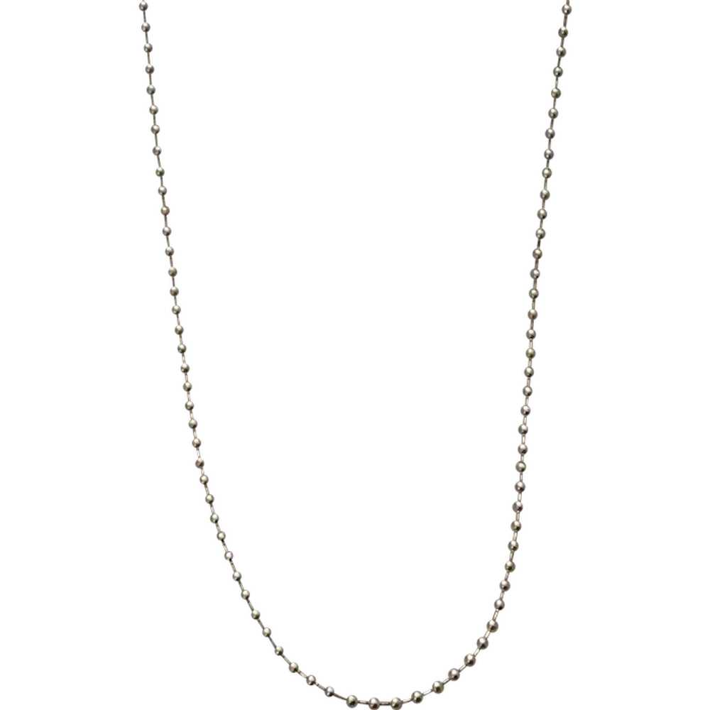 Sterling Silver Small Beaded Chain Necklace - image 1