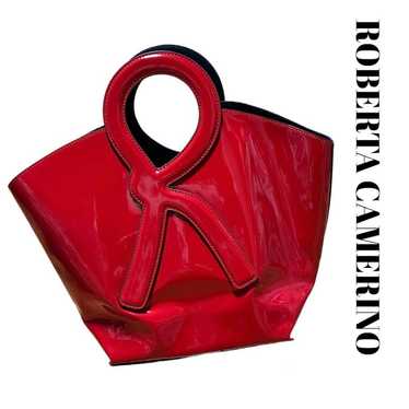 ROBERTA CAMERINO bag tote red enamel logo. - image 1