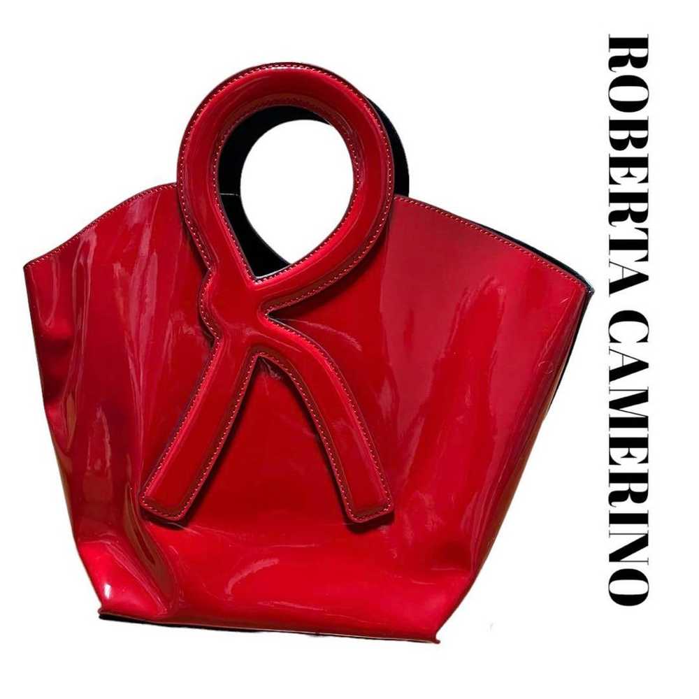 ROBERTA CAMERINO bag tote red enamel logo. - image 3