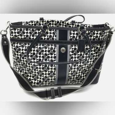 NEW Coach Black White Signature Print Carry-All B… - image 1