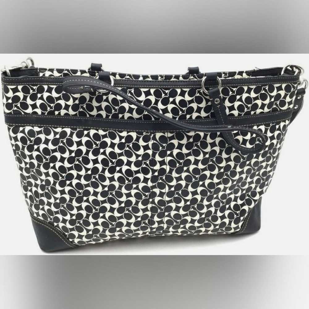 NEW Coach Black White Signature Print Carry-All B… - image 3