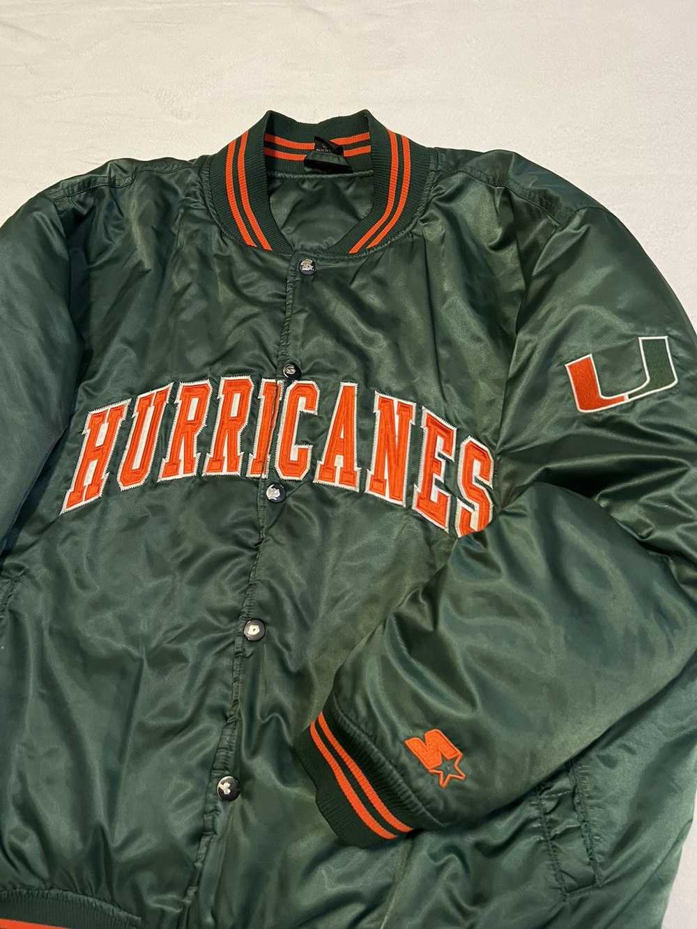 Starter Vintage 80’s Miami Hurricanes Satin Start… - image 1