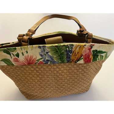 Vintage Fossil Tropical Basket Weave Straw Shoulde