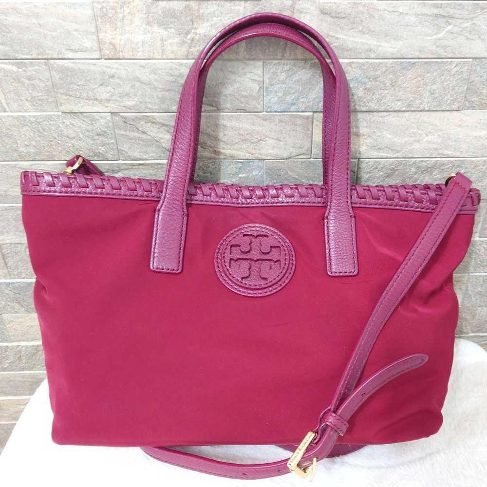 【Mint Condition】TORY BURCH Nylon × Leather Should… - image 2