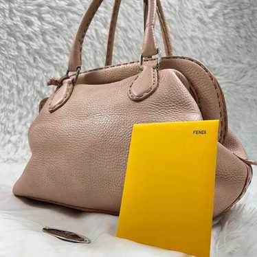 FENDI Tote Bag Selleria Leather Pink