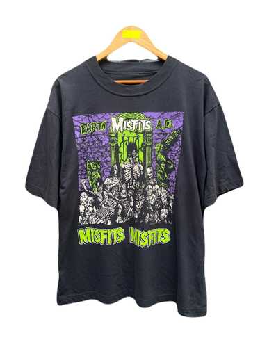 X Large DIXXON Misfits “Misfits Earth hot A.D.” Purple and Green plaid Flannel