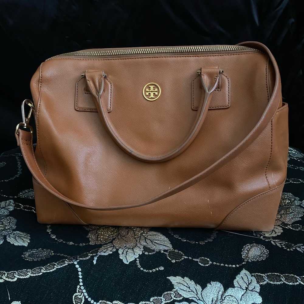 Tory Burch Robinson Cognac Leather Bag - image 1