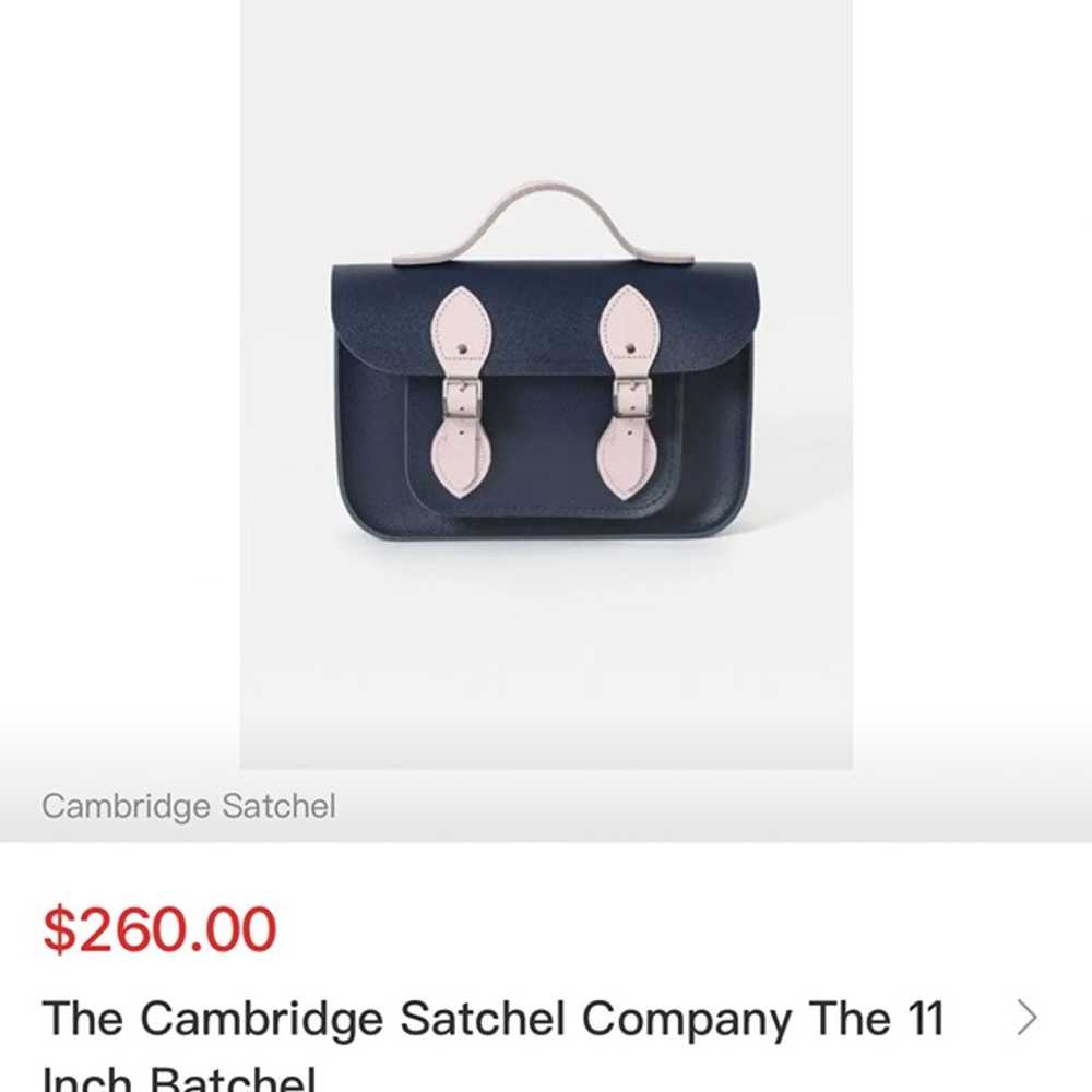 Cambridge Satchel - 11 Inch Batchel - Navy and Pi… - image 10