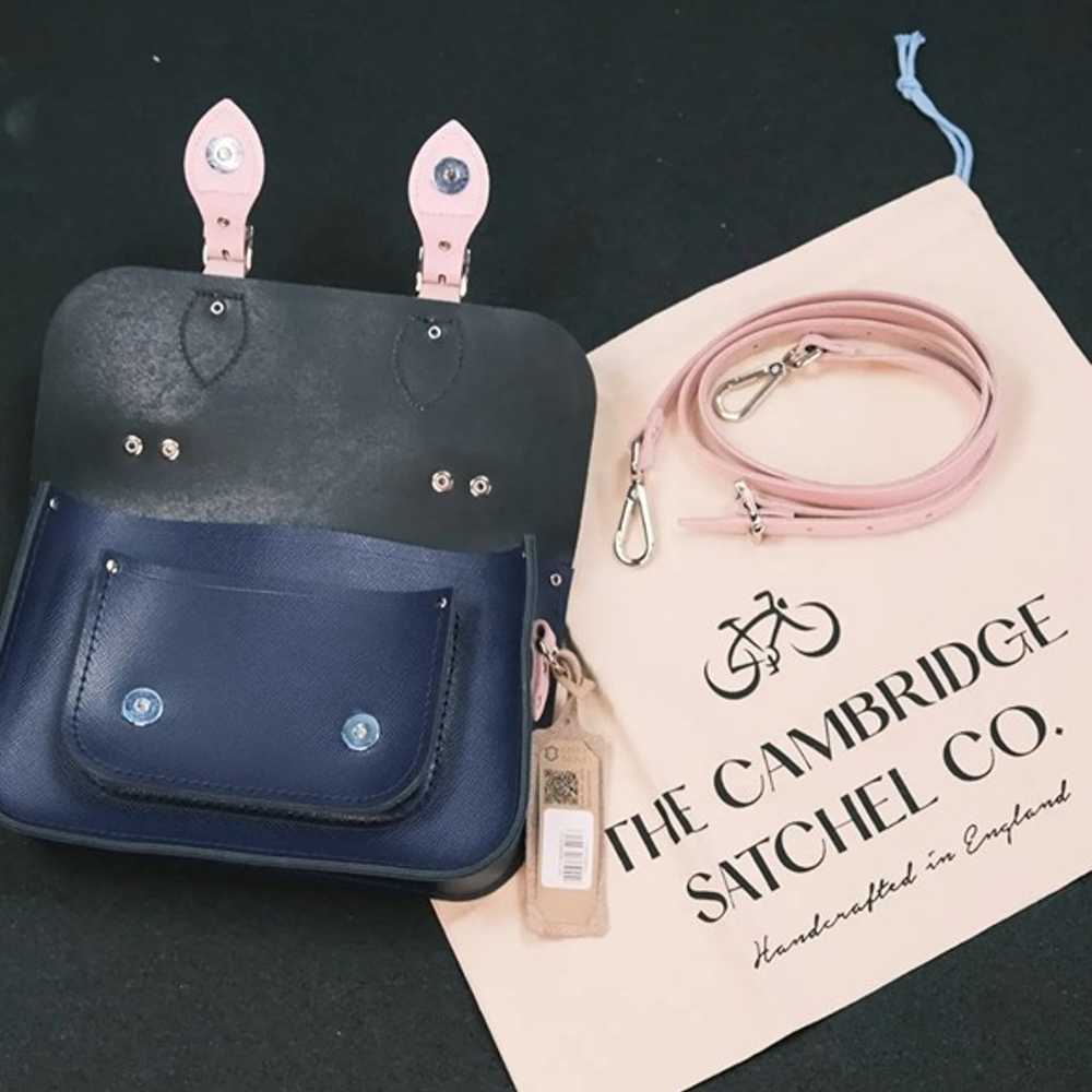 Cambridge Satchel - 11 Inch Batchel - Navy and Pi… - image 6