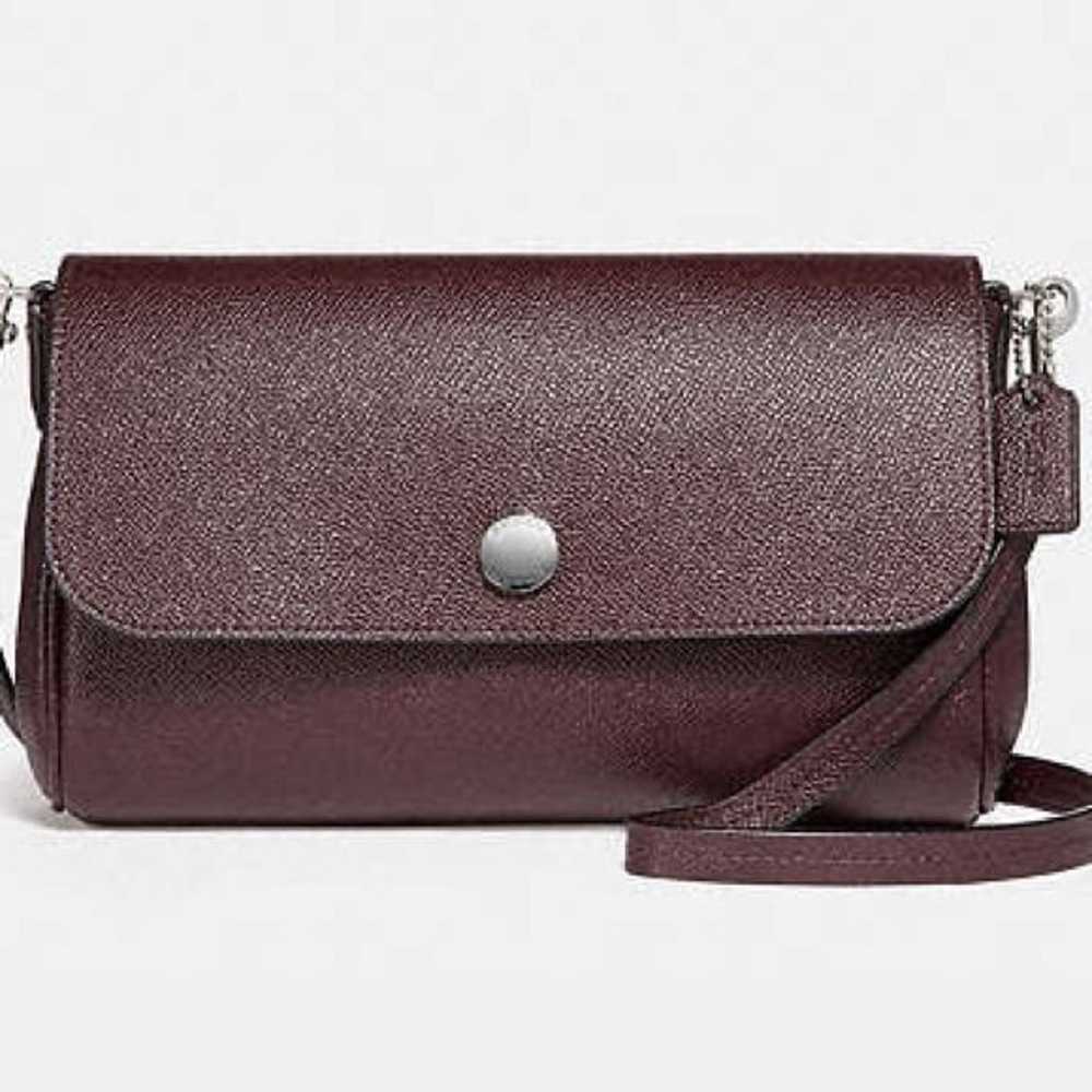 Coach Maroon/Tan Reversible
Leather Crossbody Bag… - image 2