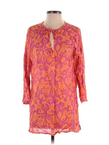 Rock Flower Paper Women Orange 3/4 Sleeve Blouse S