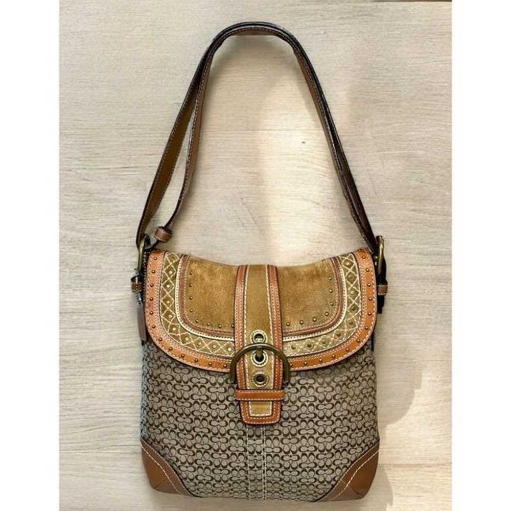 Y2K Coach F11405 Soho Mini Signature Jacquard & S… - image 1