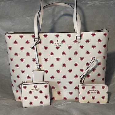 Kate Spade ♠️ Madison Heartfelt Geo Large Tote wit