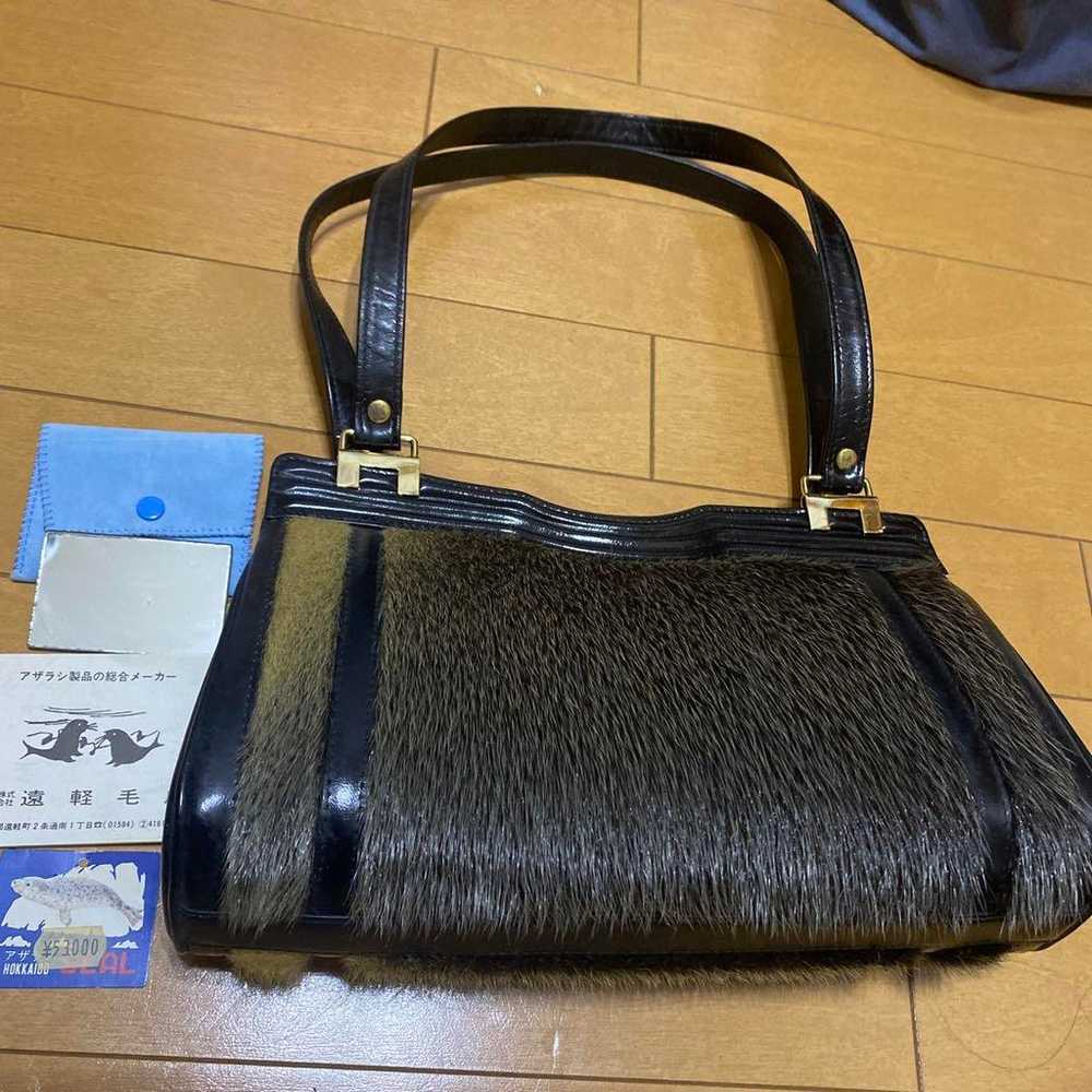 Seal Fur Stripe Handbag - Rare - image 2