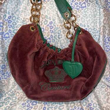 Vintage Green Purple Juicy Couture Purse Bag Hand… - image 1