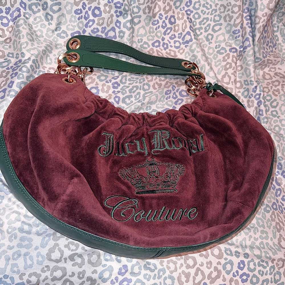 Vintage Green Purple Juicy Couture Purse Bag Hand… - image 4