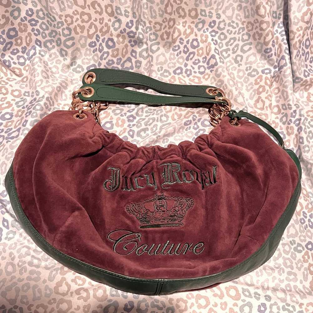 Vintage Green Purple Juicy Couture Purse Bag Hand… - image 5