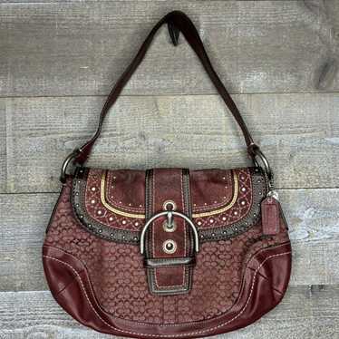 Coach RARE Soho Demi Tweed, Leather, factory Suede Velvet Crossbody Purse Bag with Bow