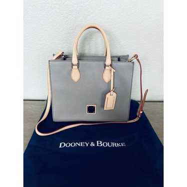 Dooney & Bourke Gray Leather Handbag Satchel Purse - image 1