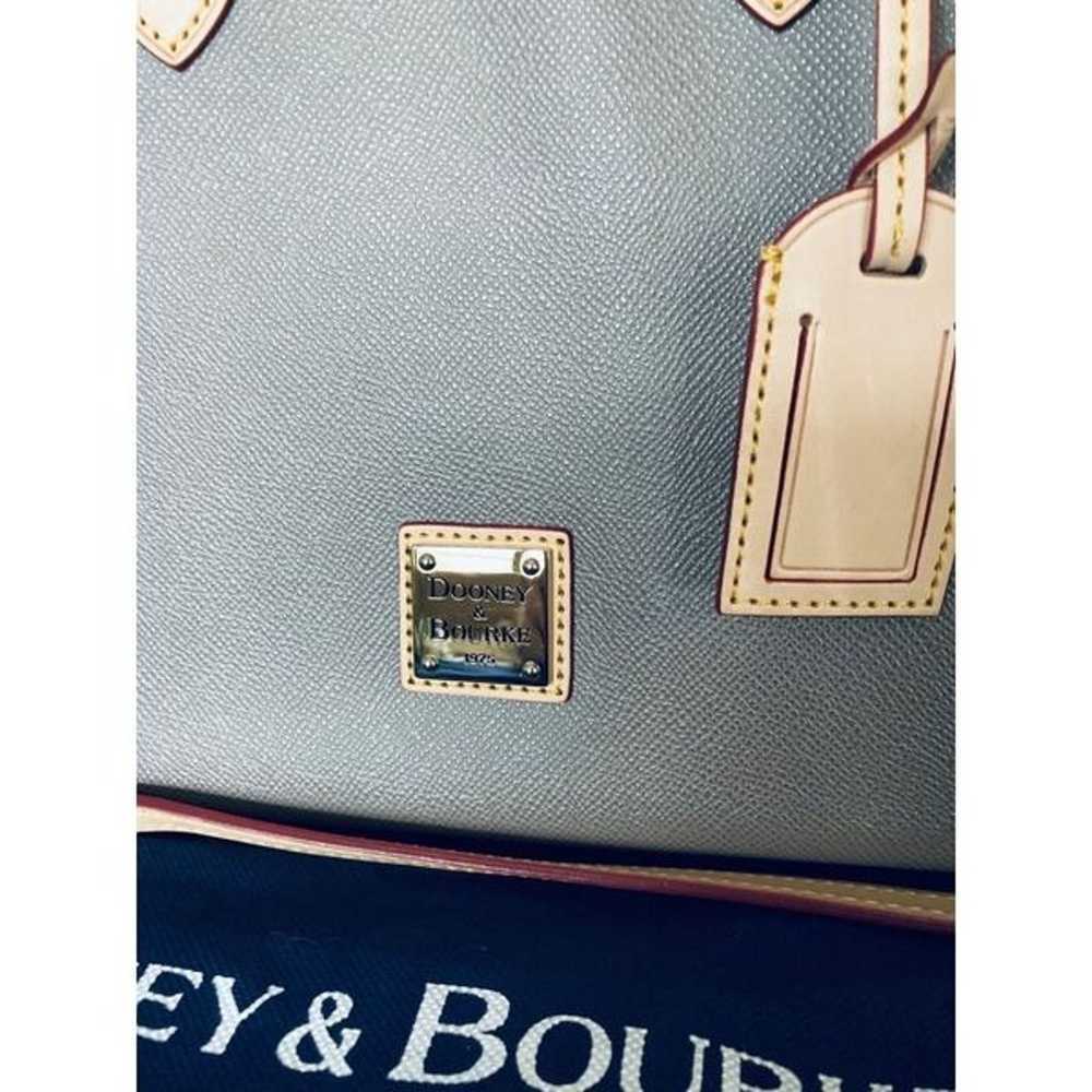 Dooney & Bourke Gray Leather Handbag Satchel Purse - image 2