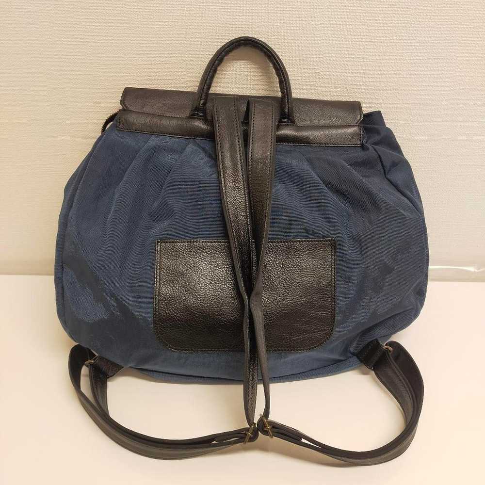 IBIZA Large Capacity Blue Nylon × Leather Backpack - image 2