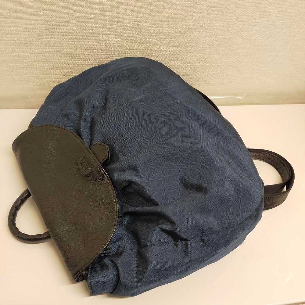 IBIZA Large Capacity Blue Nylon × Leather Backpack - image 4