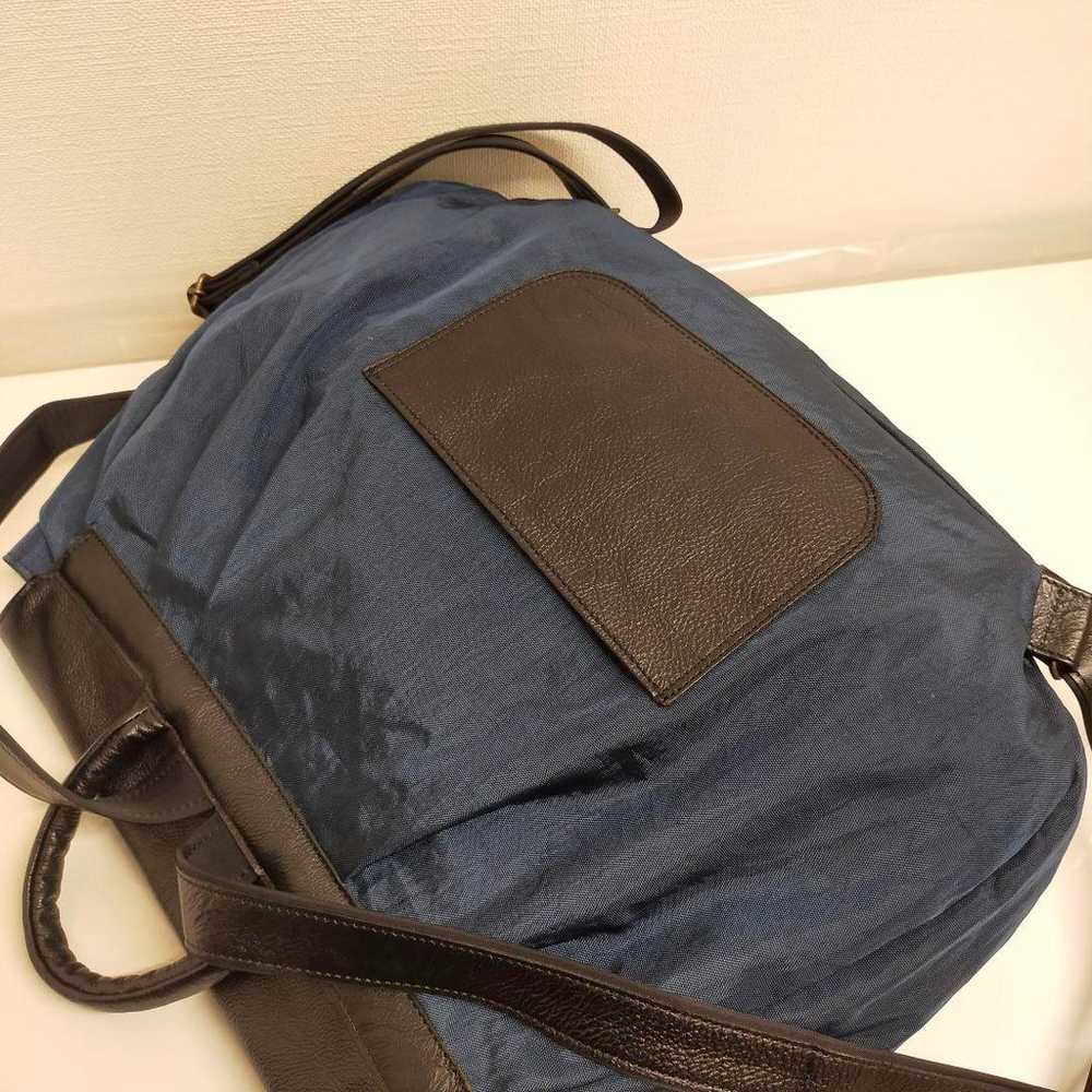 IBIZA Large Capacity Blue Nylon × Leather Backpack - image 7