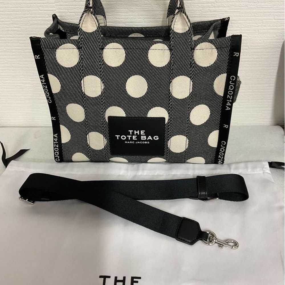 MARC JACOBS THE TOTE BAG Black and White Polka Do… - image 1