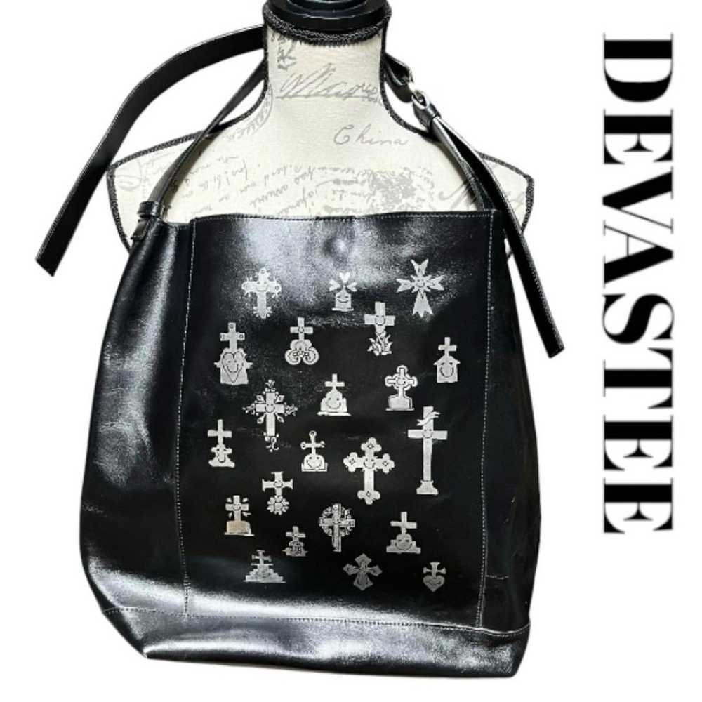 DEVASTEE Tote Bag Grave Illustration Black - image 2