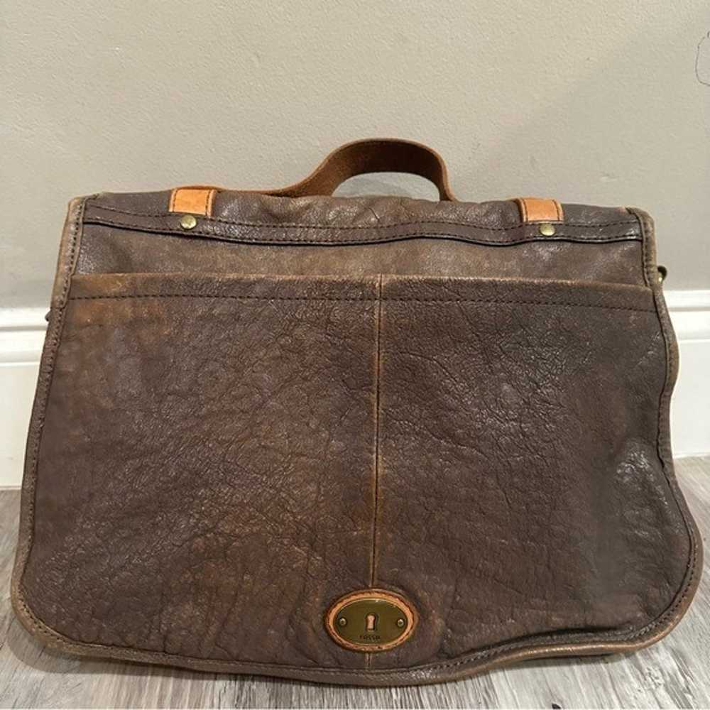 FOSSIL Leather Bag Mulberry Satchel Messenger Vin… - image 5